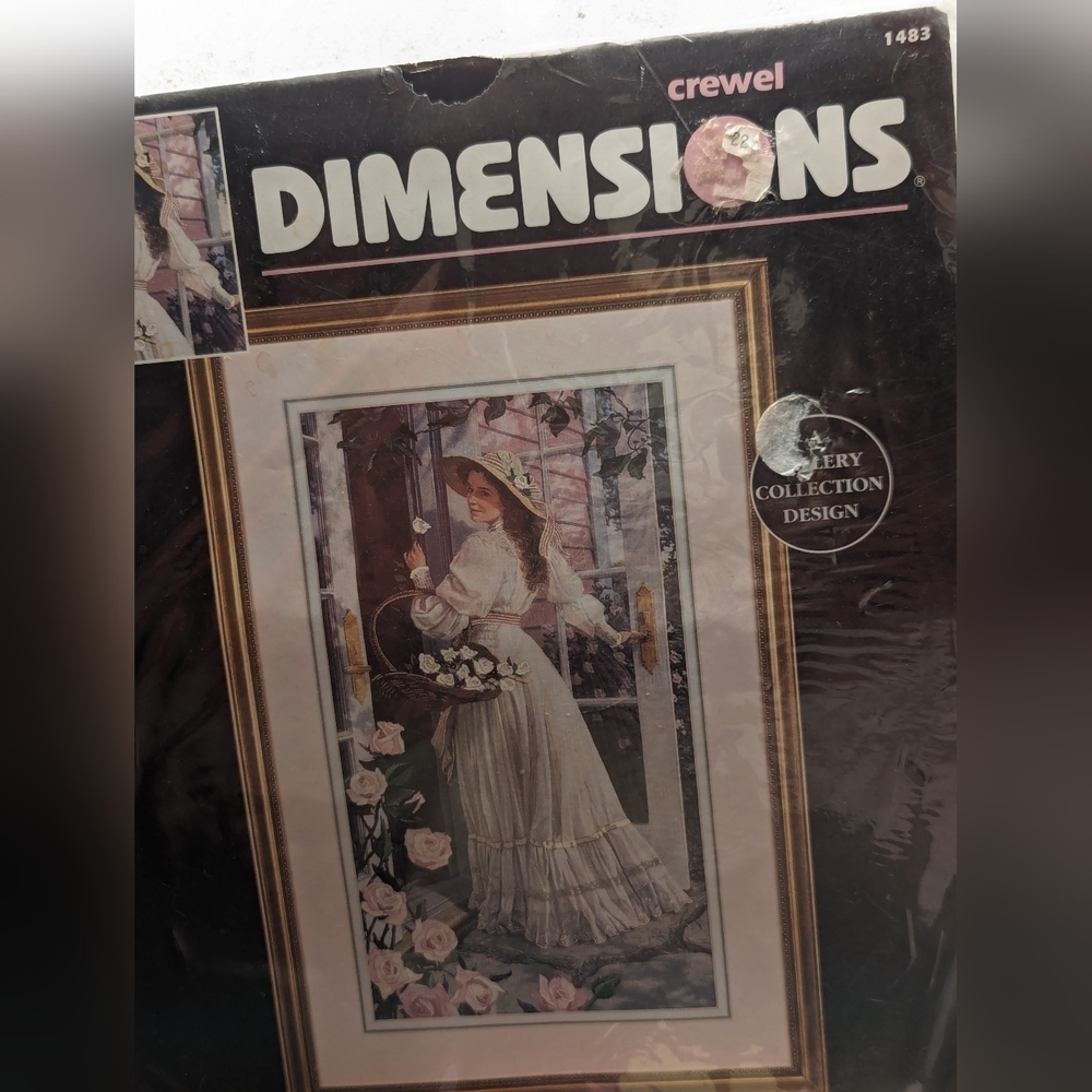 🩷 NWOT Dimensions Crewel needlework #1483 10" x 18" 1996 vinta…